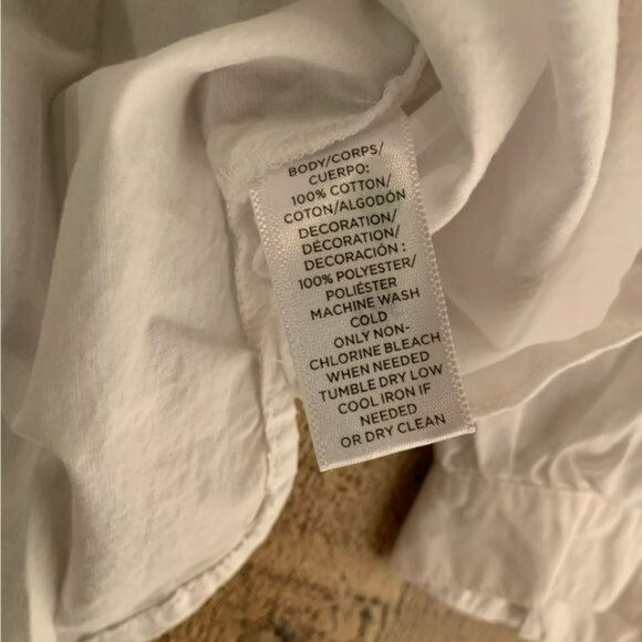 LOFT white 1/4 button up tunic with floral embroidery size small - Picture 5 of 8